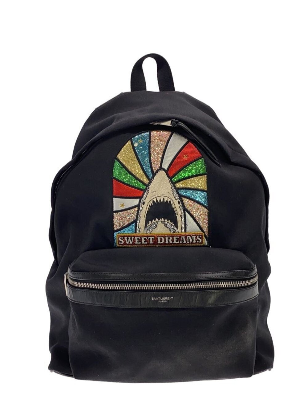 SAINT LAURENT Backpack Black Sweet Dreams Zipper on One Side